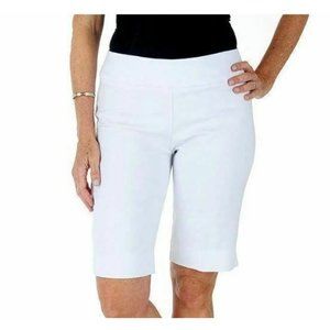 Zac & Rachel Women's Plus Size 22W White Stretch Bermuda Shorts NWT $40